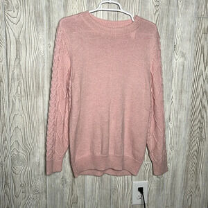 Rebecca Minkoff Light Pink  Knit Pullover Sweater Wool Blend Size Large